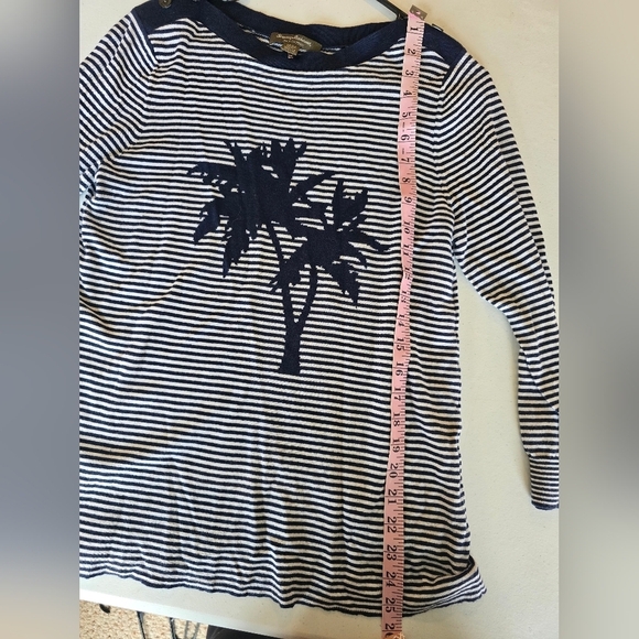 Tommy Bahama Striped Palm Tree Shirt Women's Size M. - Picture 5 of 6